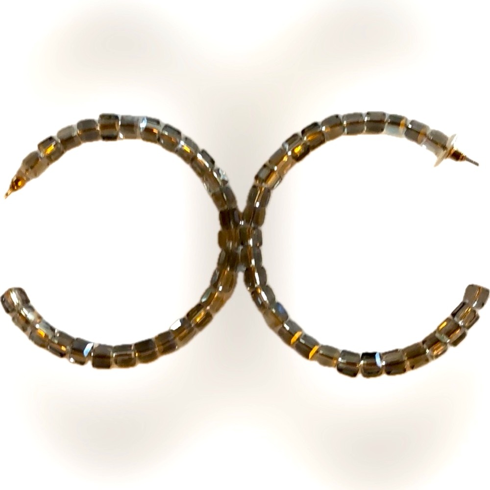 Smokey colored hoop earrings